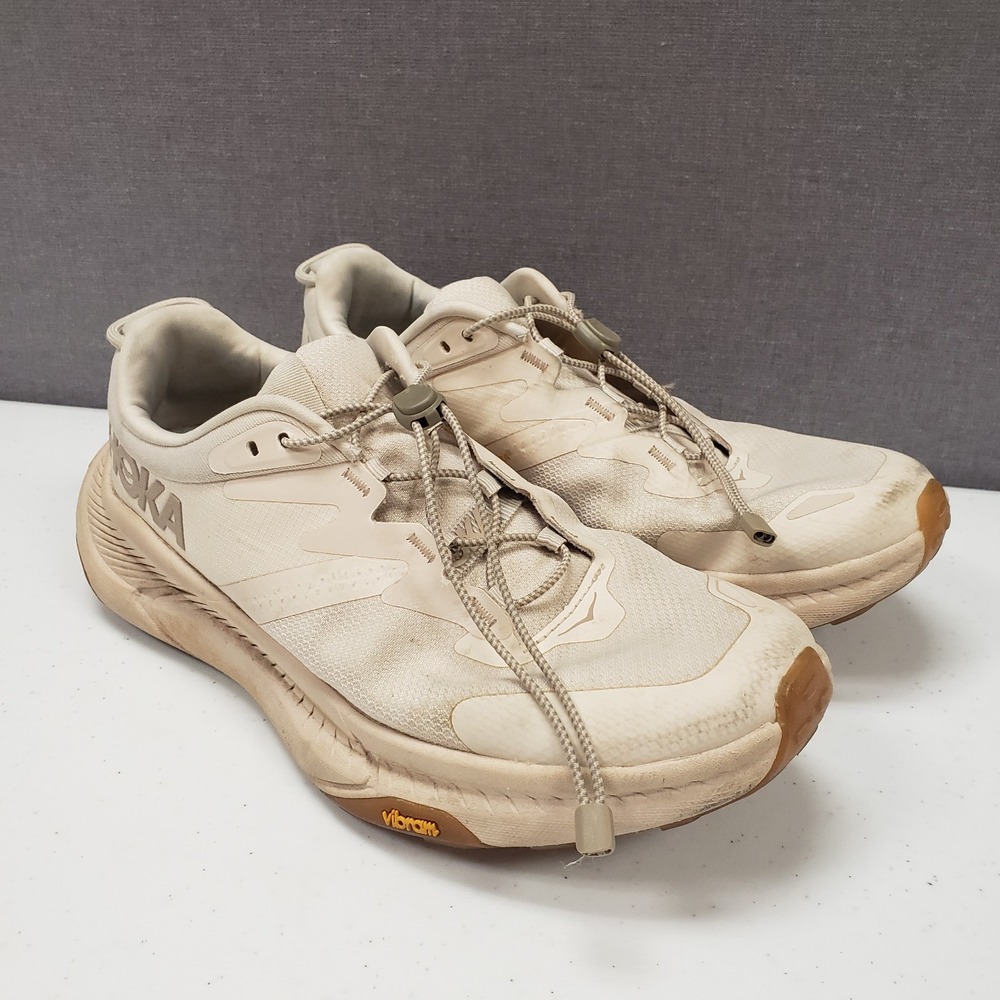 Hoka One One Womens Transpot Commuter Athletic Sneakers Size 9 Ivory Workout Gym